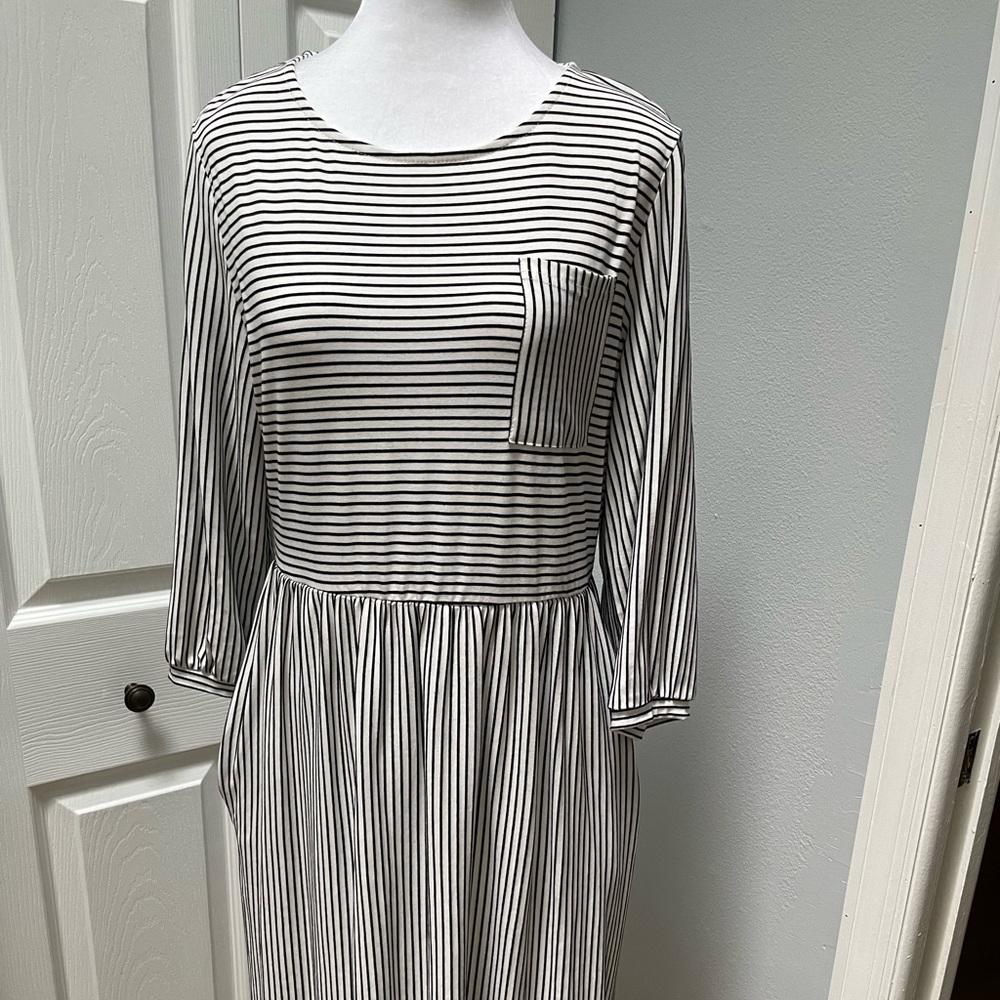 Striped Black and White Dress